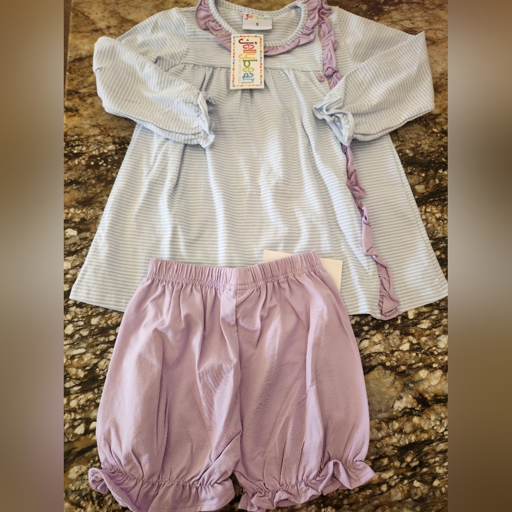 Adorable Striped Blue and Purple Set for Kids